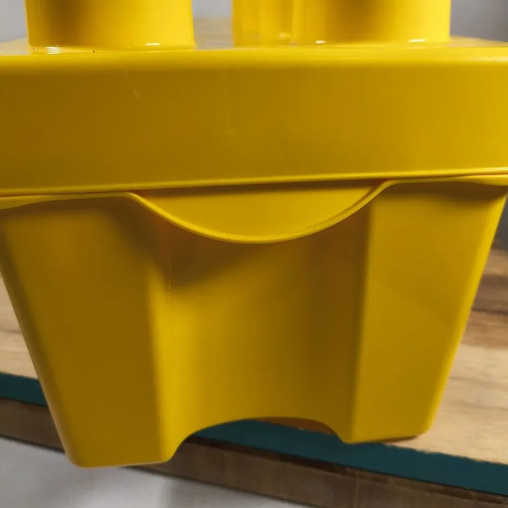 LEGO Storage Brick Container Yellow 8 Stud Hard Plastic LEGOS 6 inch lot of 3